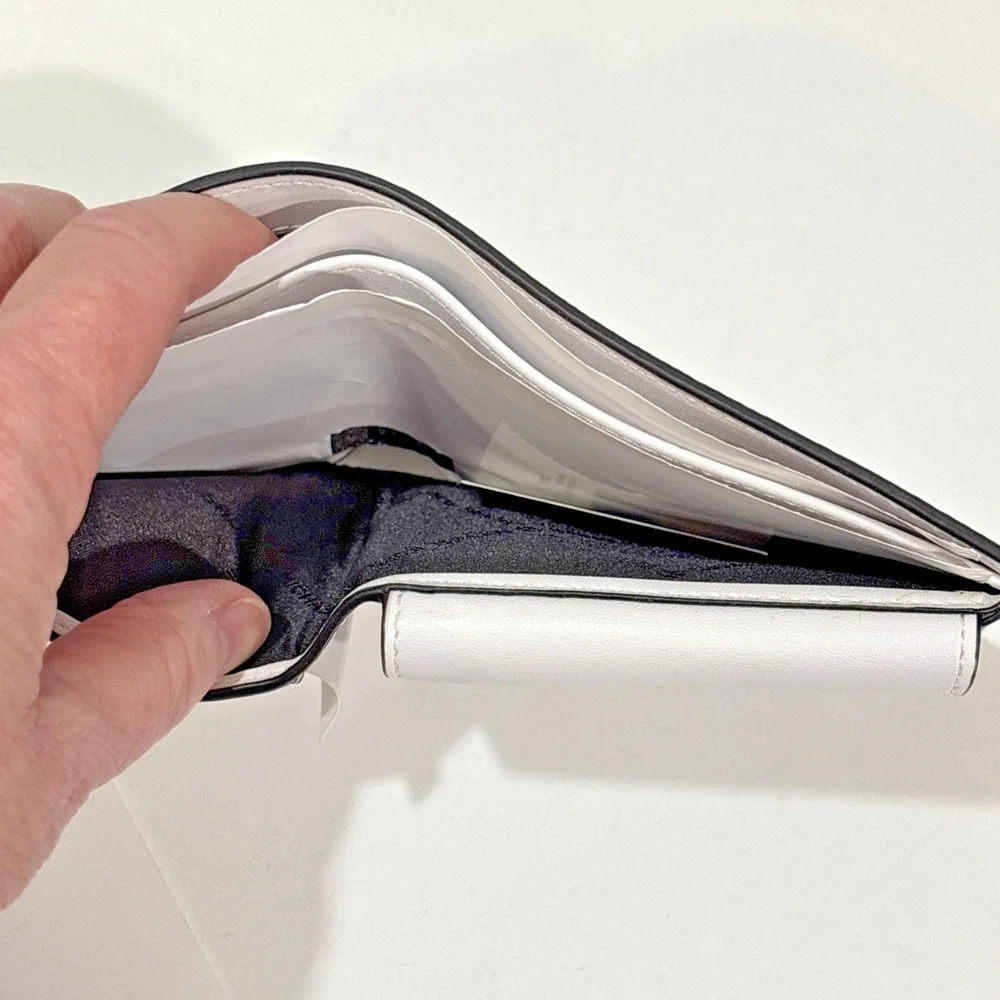 Michael Kors Cooper Logo and Striped Billfold White Palm Green Unisex Wallet - Picture 9 of 12